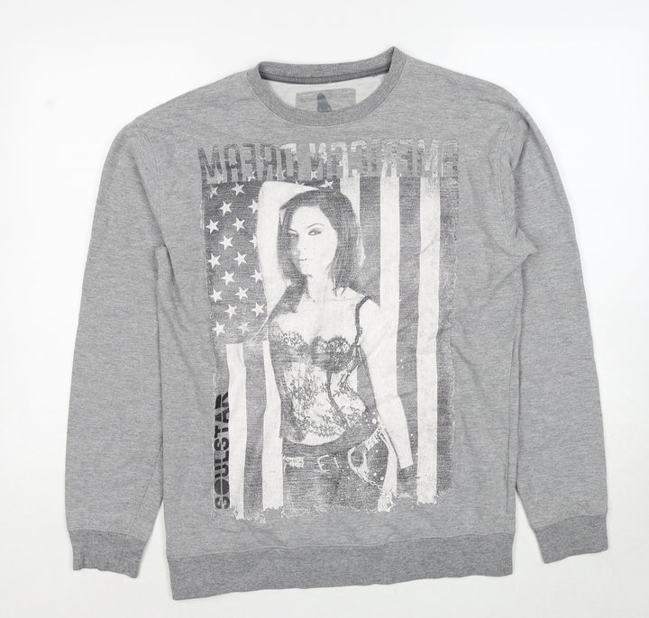 Soul Star Womens Grey Cotton Pullover Sweatshirt Size L Pullover