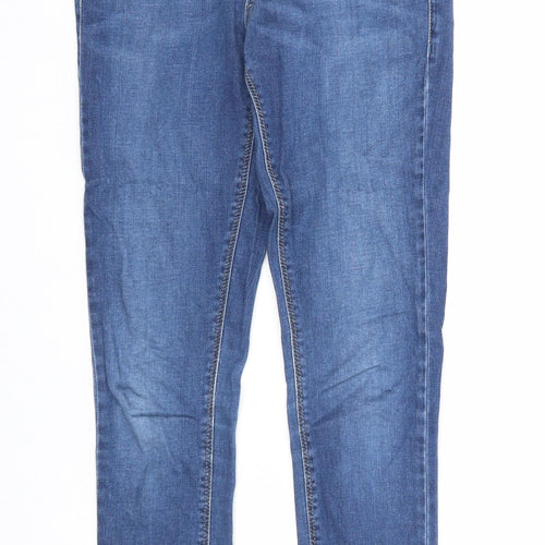 Topshop Womens Blue Cotton Skinny Jeans Size 28 in L30 in Regular Zip