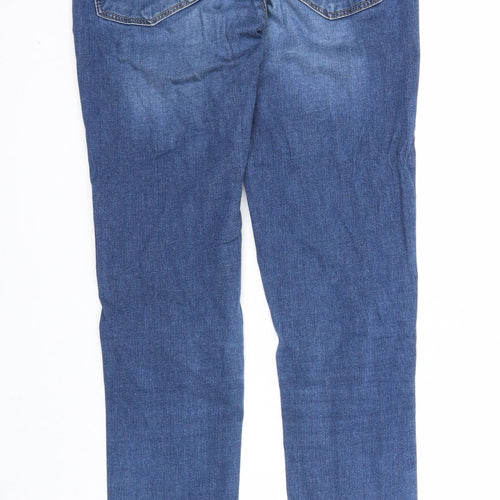 Topshop Womens Blue Cotton Skinny Jeans Size 28 in L30 in Regular Zip