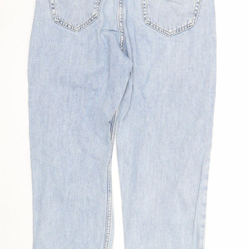 Topshop Womens Blue Cotton Straight Jeans Size 25 in L32 in Regular Zip
