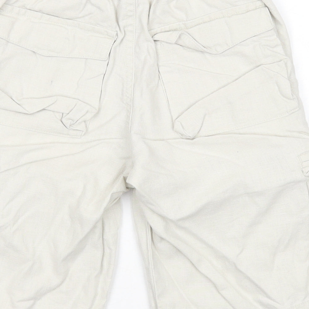 NEXT Boys Beige Linen Cargo Trousers Size 6 Years Regular Tie