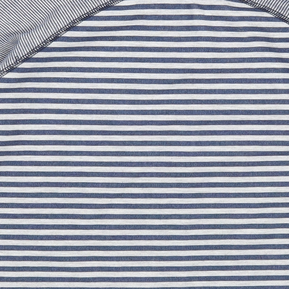 John Lewis Boys Blue Round Neck Striped Cotton Pullover Jumper Size 7 Years Pullover