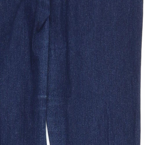 H&M Womens Blue Cotton Straight Jeans Size 32 in Regular Zip