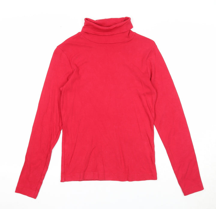 BHS Womens Red Roll Neck Cotton Pullover Jumper Size 8