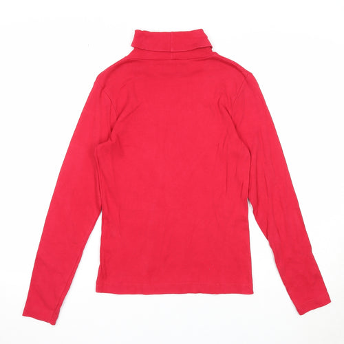 BHS Womens Red Roll Neck Cotton Pullover Jumper Size 8