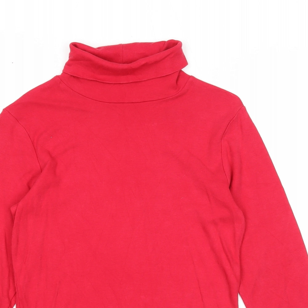 BHS Womens Red Roll Neck Cotton Pullover Jumper Size 8