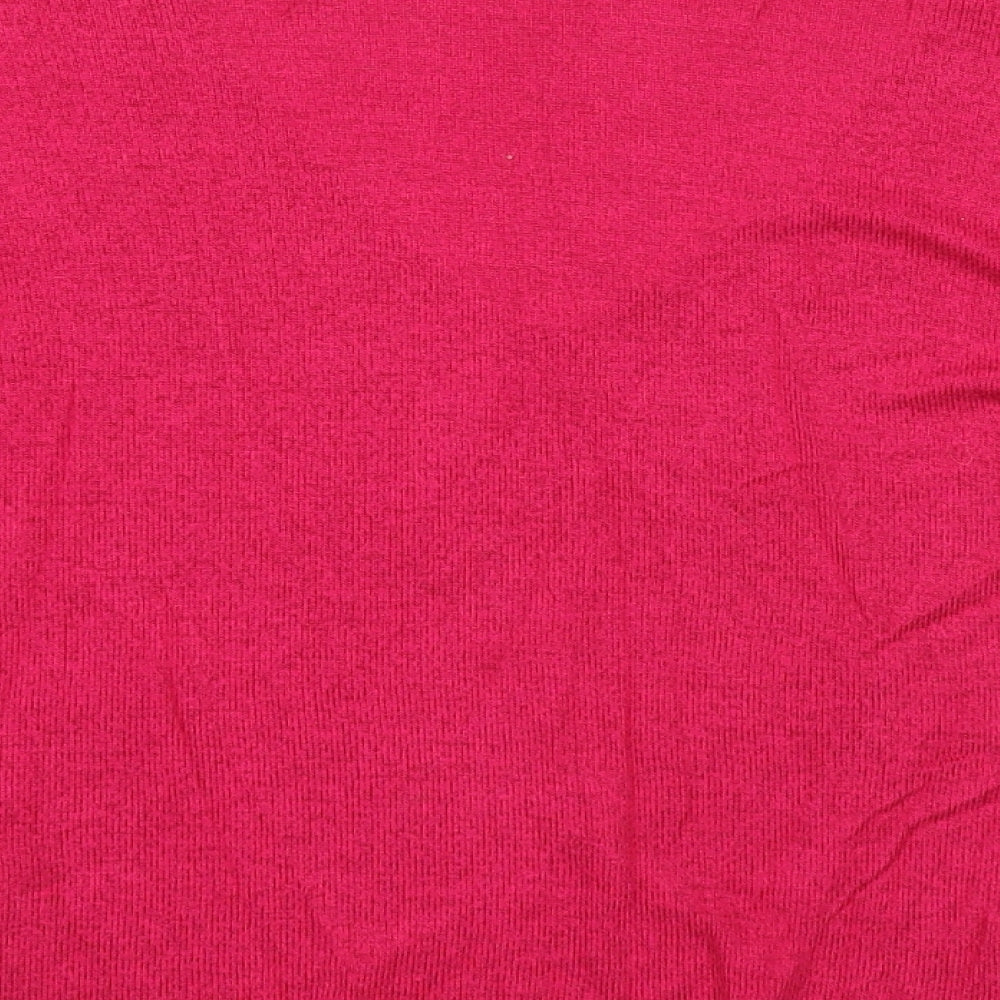 Zara Womens Pink V-Neck Viscose Pullover Jumper Size M