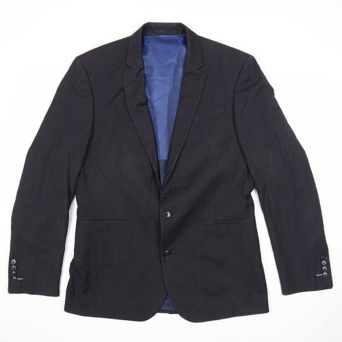NEXT Mens Black Striped Polyester Jacket Suit Jacket Size 38 Regular - Pinstripes