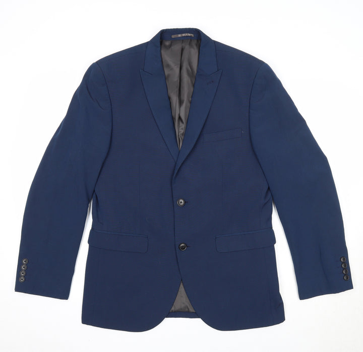 NEXT Mens Blue Polyester Jacket Suit Jacket Size 38 Regular