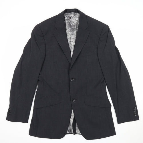 REMUS Mens Grey Wool Jacket Suit Jacket Size 36 Regular