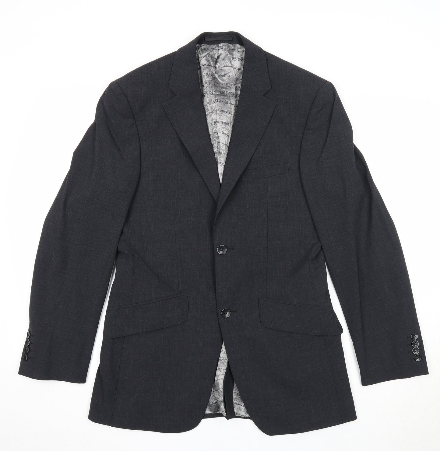 REMUS Mens Grey Wool Jacket Suit Jacket Size 36 Regular