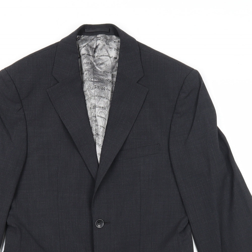 REMUS Mens Grey Wool Jacket Suit Jacket Size 36 Regular