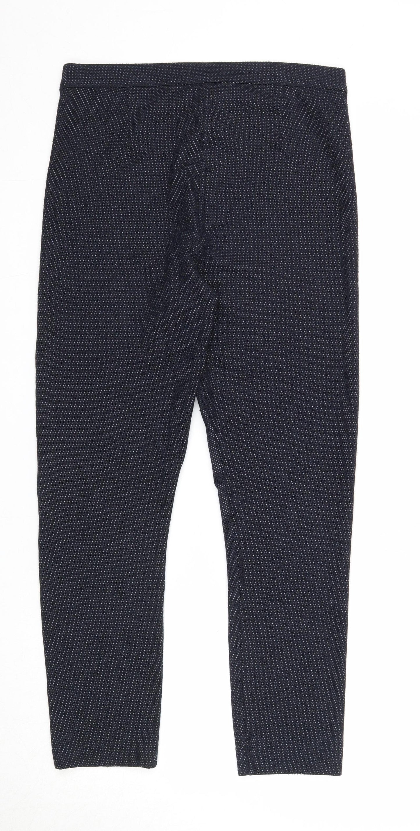 Dorothy Perkins Womens Blue Polka Dot Polyester Trousers Size 12 Regular
