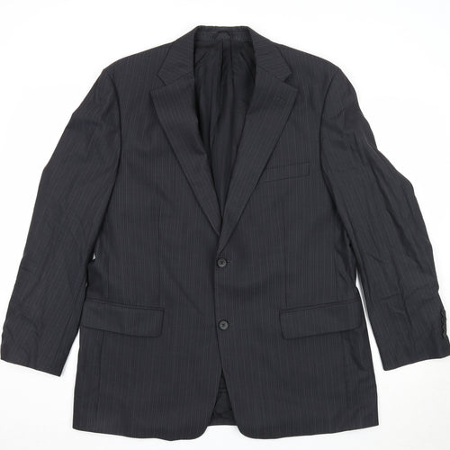 BARUTTI Mens Grey Striped Wool Jacket Suit Jacket Size 42 Regular