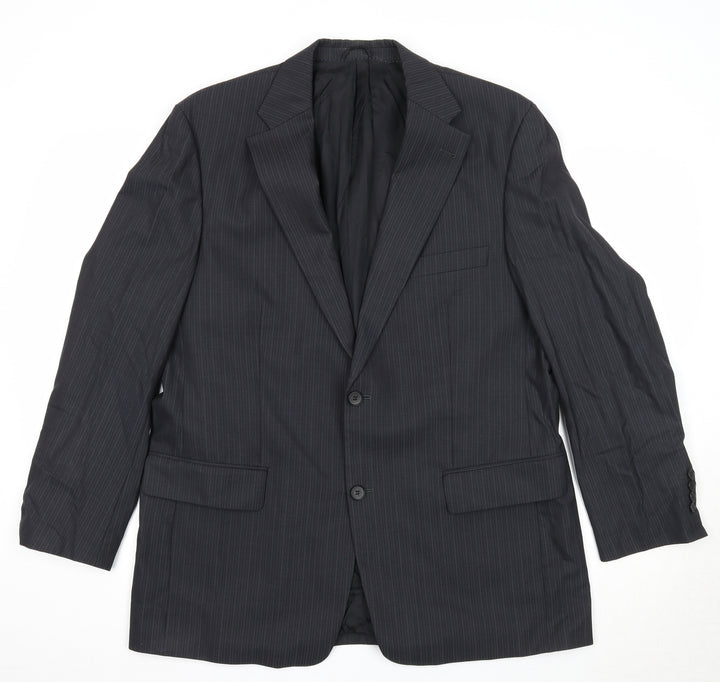 BARUTTI Mens Grey Striped Wool Jacket Suit Jacket Size 42 Regular