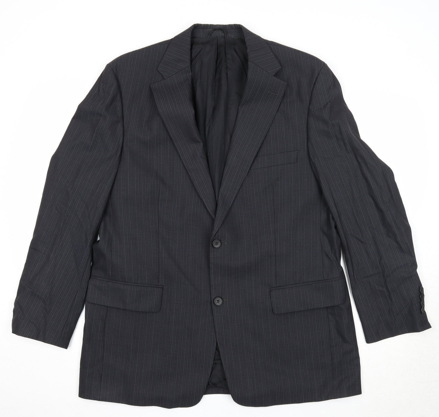 BARUTTI Mens Grey Striped Wool Jacket Suit Jacket Size 42 Regular