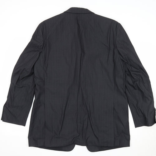 BARUTTI Mens Grey Striped Wool Jacket Suit Jacket Size 42 Regular