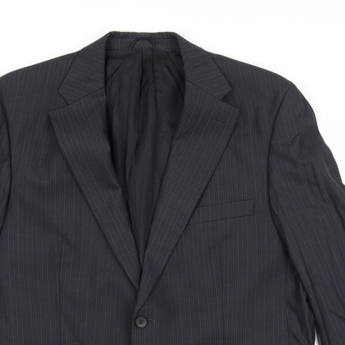 BARUTTI Mens Grey Striped Wool Jacket Suit Jacket Size 42 Regular