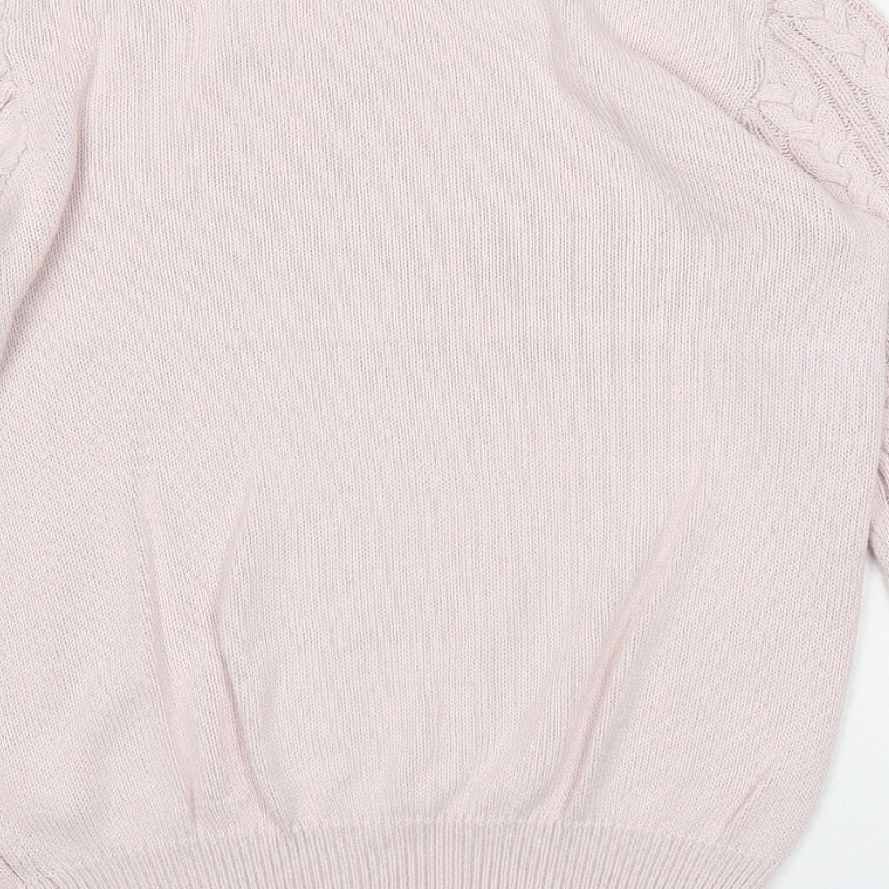 H&M Womens Pink Round Neck Acrylic Pullover Jumper Size S