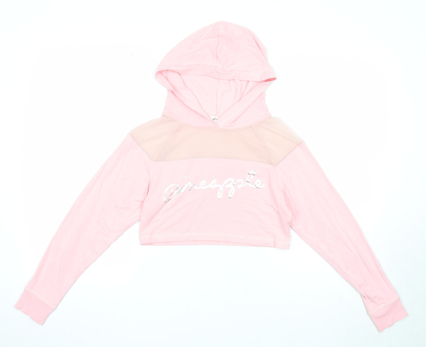 Pineappale Girls Pink Cotton Pullover Hoodie Size 11-12 Years Pullover