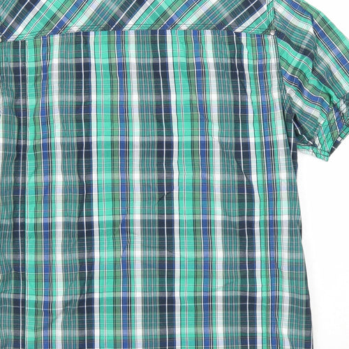 D Code Mens Multicoloured Plaid Cotton Button-Up Size M Collared Button