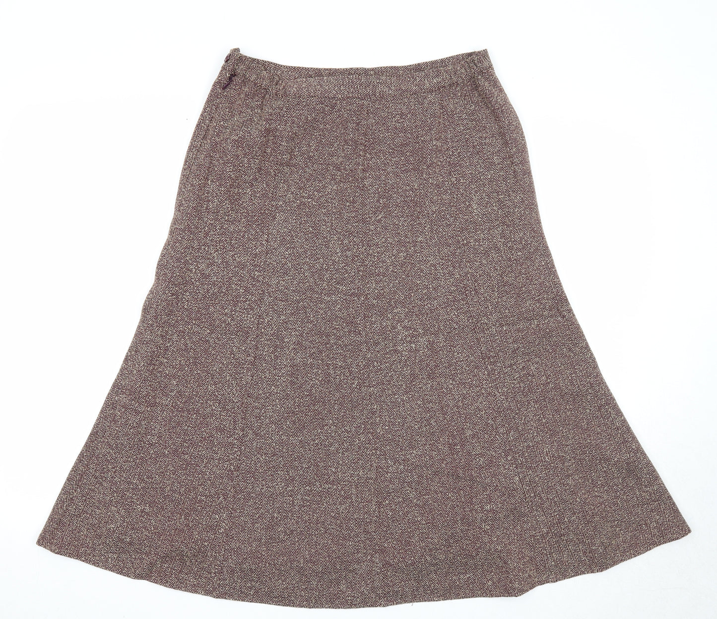 Eastex Womens Multicoloured Herringbone Polyester Swing Skirt Size 10 Zip