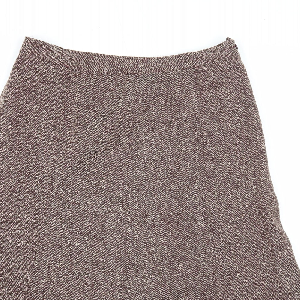 Eastex Womens Multicoloured Herringbone Polyester Swing Skirt Size 10 Zip
