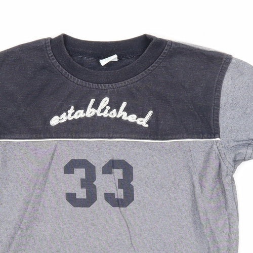 Adams Boys Grey Cotton Basic T-Shirt Size 4 Years Round Neck Pullover - Established 33
