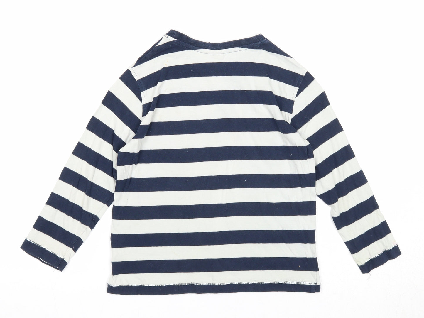 NEXT Boys Blue Striped Cotton Basic T-Shirt Size 4-5 Years Round Neck Pullover - I Love Dad