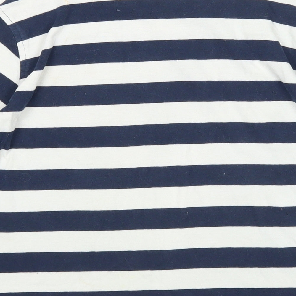 NEXT Boys Blue Striped Cotton Basic T-Shirt Size 4-5 Years Round Neck Pullover - I Love Dad