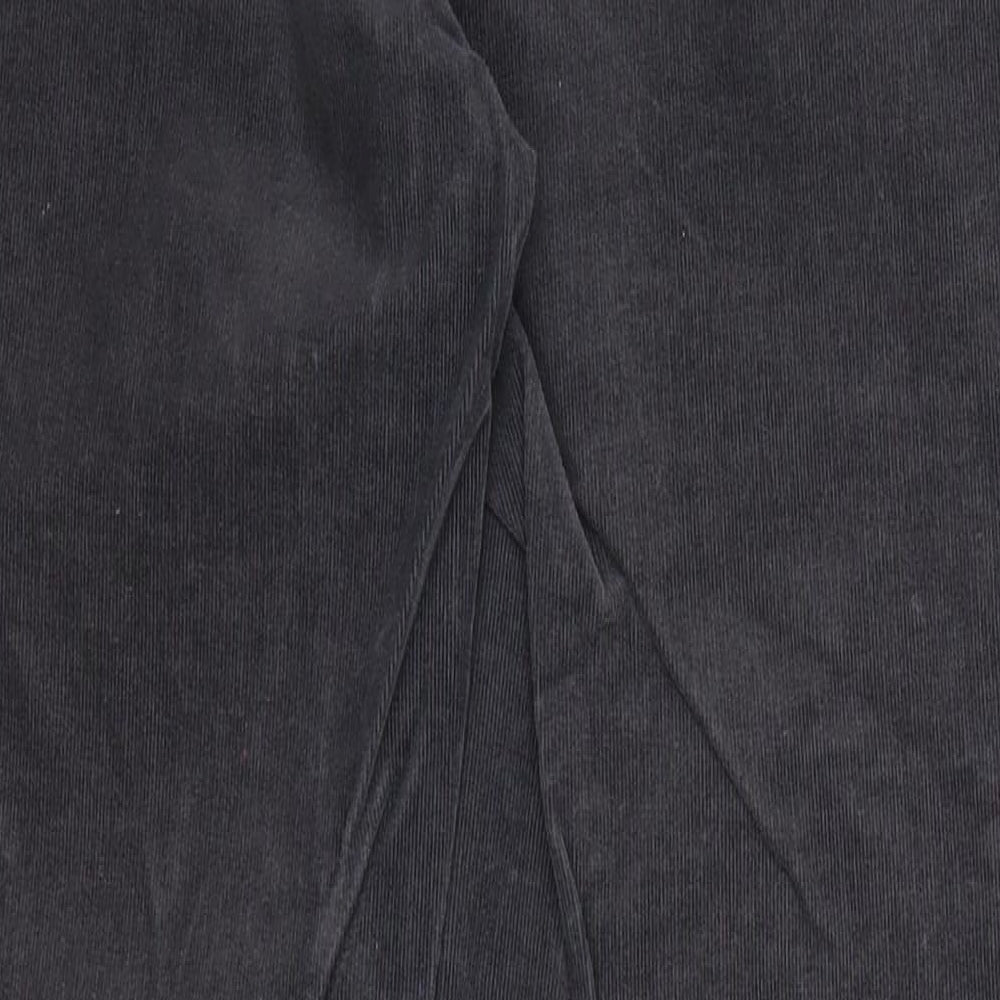 Marks and Spencer Womens Black Cotton Trousers Size 10 Regular Zip