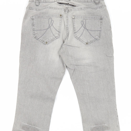 Love Label Womens Grey Cotton Straight Jeans Size 10 Regular Zip