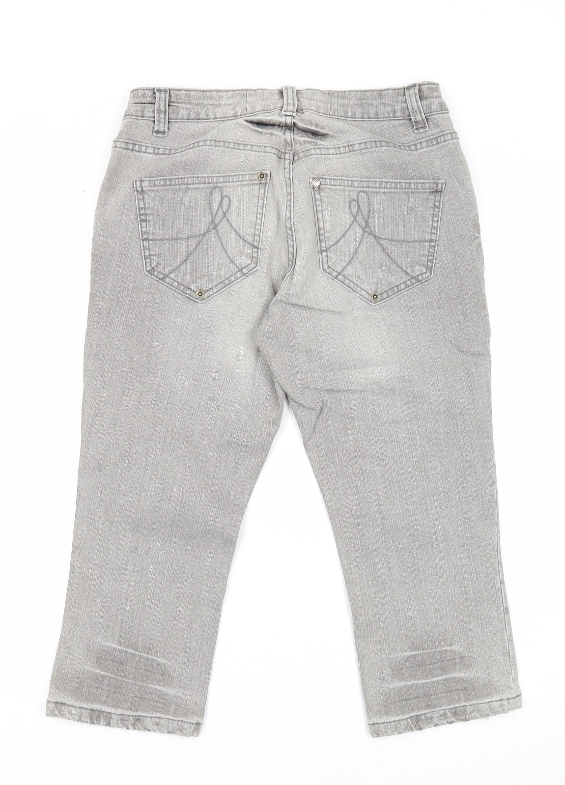 Love Label Womens Grey Cotton Straight Jeans Size 10 Regular Zip