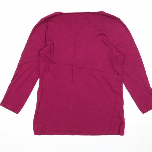 NEXT Womens Purple Square Neck Cotton Pullover Jumper Size 12