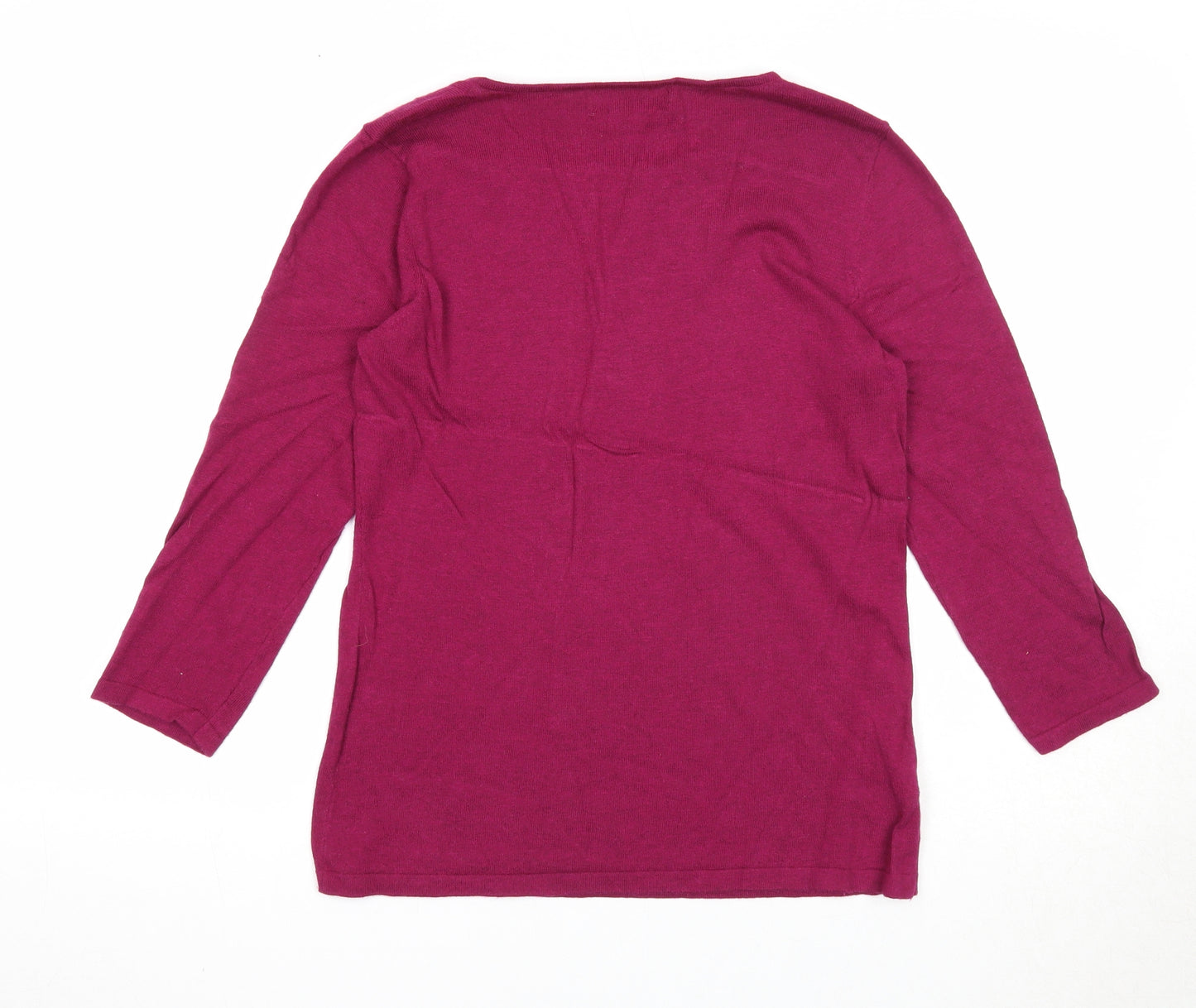 NEXT Womens Purple Square Neck Cotton Pullover Jumper Size 12
