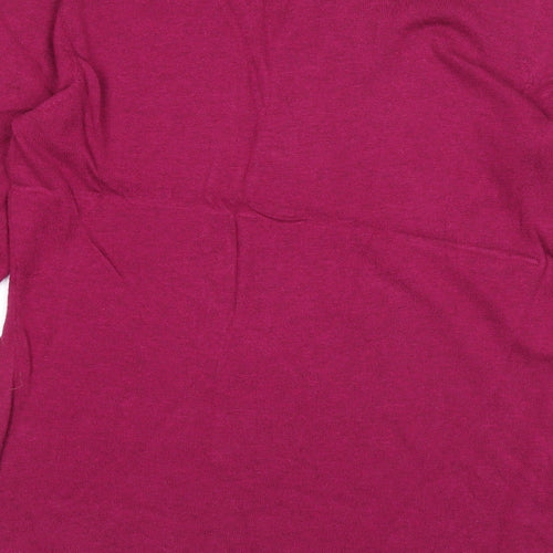 NEXT Womens Purple Square Neck Cotton Pullover Jumper Size 12