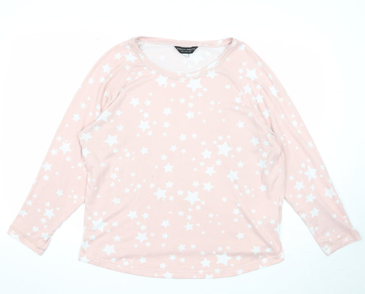 Dorothy Perkins Womens Pink Round Neck Geometric Polyester Pullover Jumper Size M - Star Pattern