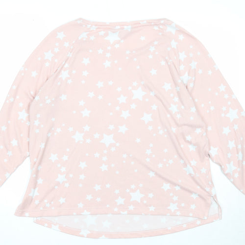 Dorothy Perkins Womens Pink Round Neck Geometric Polyester Pullover Jumper Size M - Star Pattern