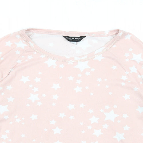 Dorothy Perkins Womens Pink Round Neck Geometric Polyester Pullover Jumper Size M - Star Pattern
