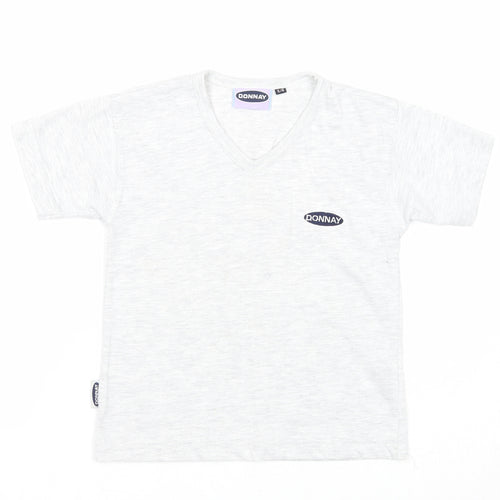 Donnay Boys Grey Polyester Basic T-Shirt Size 5-6 Years V-Neck Pullover