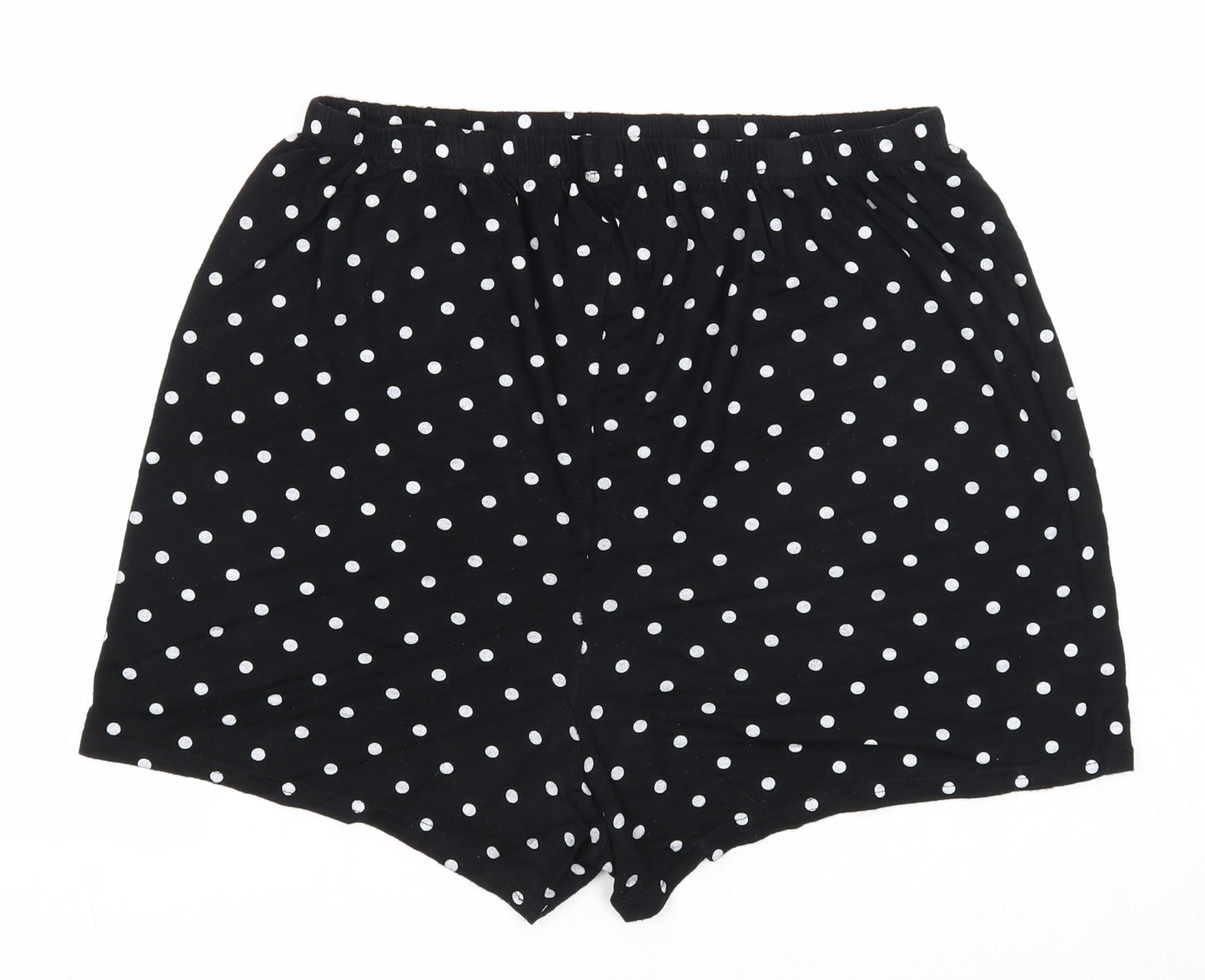 Boohoo Womens Black Polka Dot Polyester Basic Shorts Size M Regular Pull On