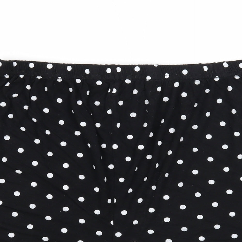 Boohoo Womens Black Polka Dot Polyester Basic Shorts Size M Regular Pull On