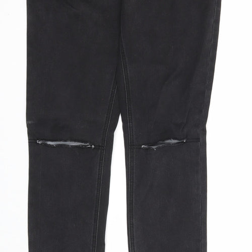 S.insay Womens Black Cotton Straight Jeans Size 12 Regular Zip