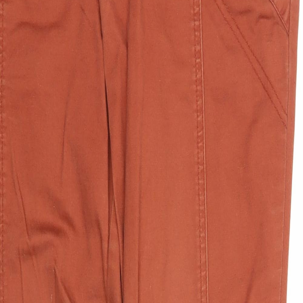 Red Herring Womens Orange Cotton Trousers Size 12 Regular Zip