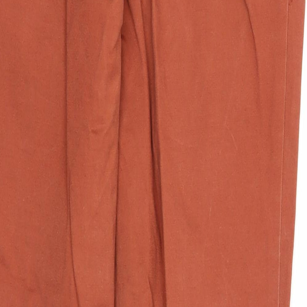 Red Herring Womens Orange Cotton Trousers Size 12 Regular Zip
