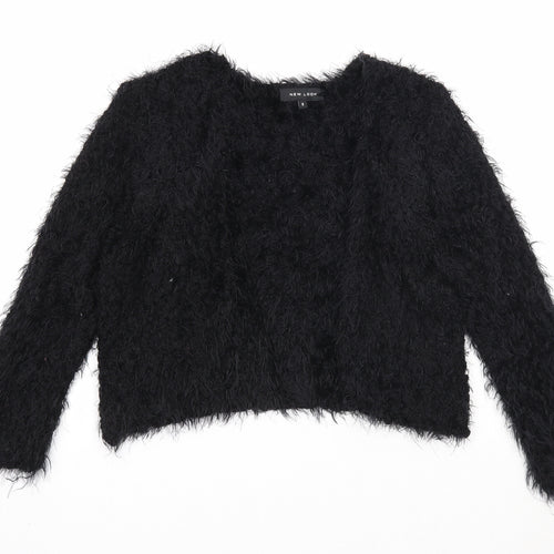 New Look Womens Black V-Neck Polyester Cardigan Jumper Size S