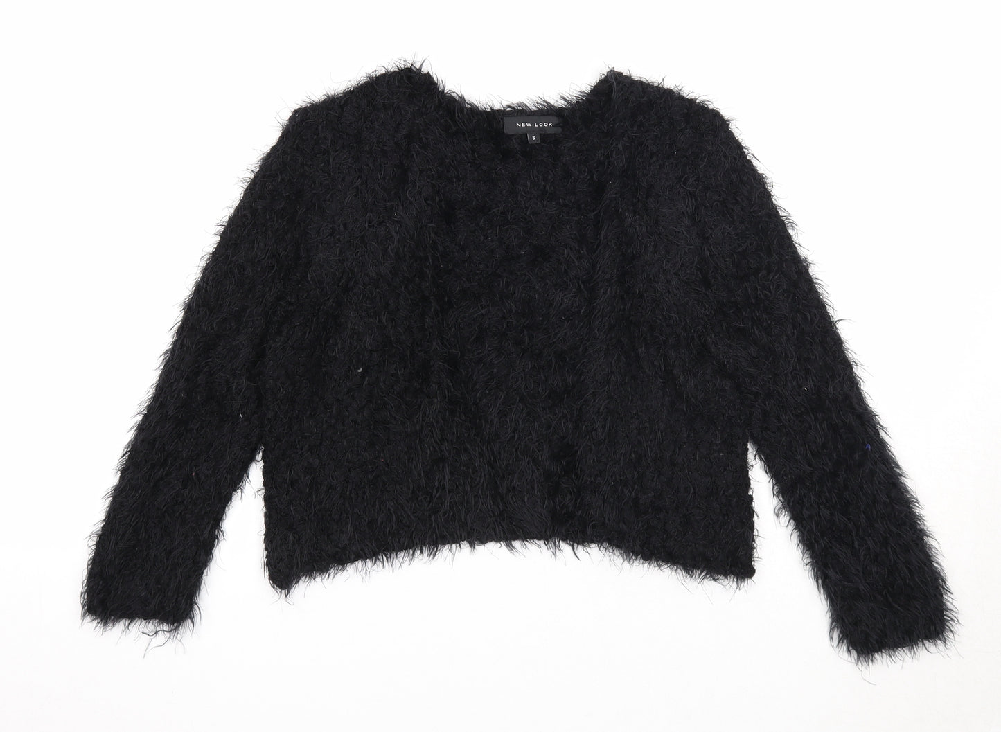 New Look Womens Black V-Neck Polyester Cardigan Jumper Size S