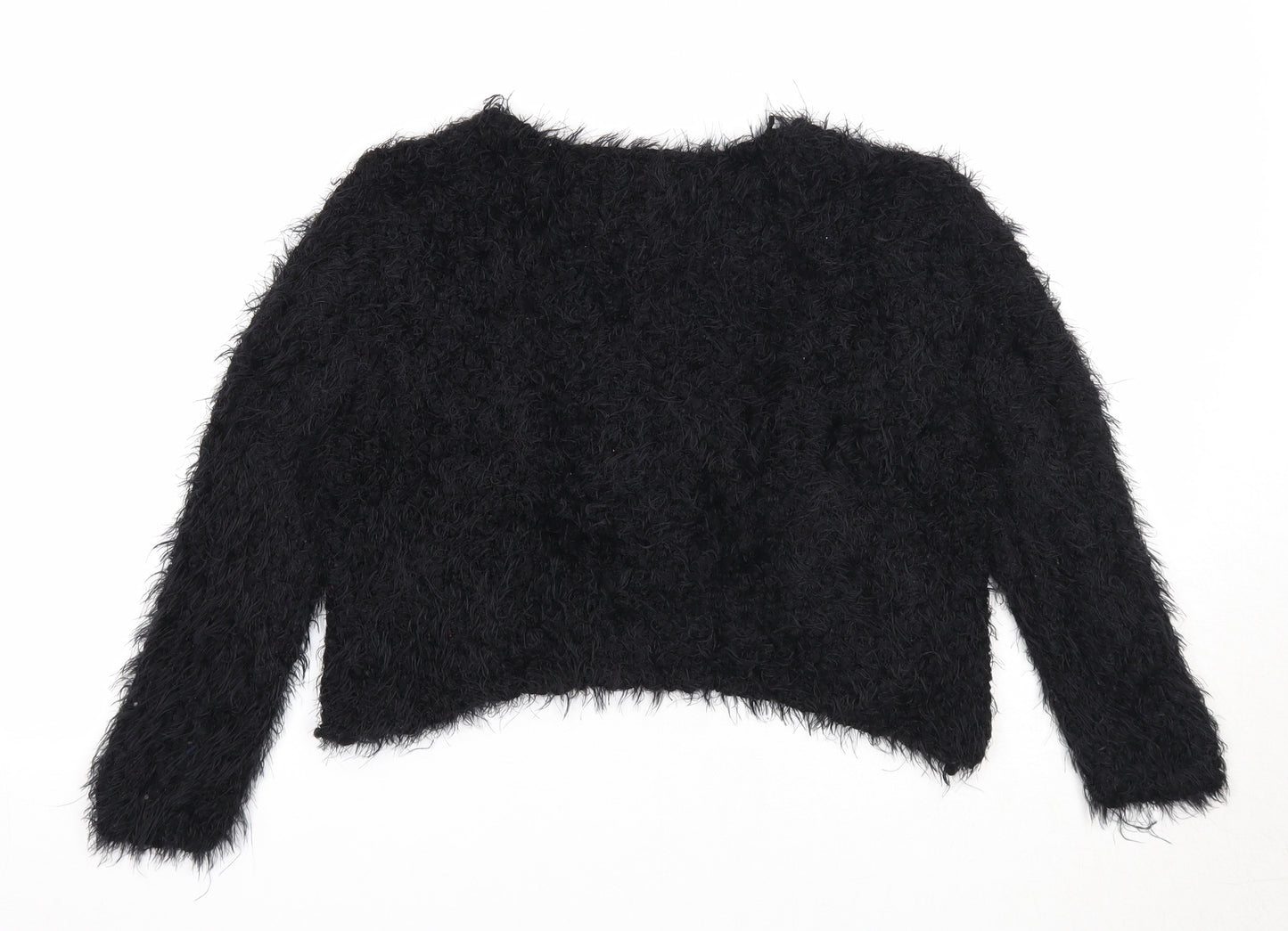 New Look Womens Black V-Neck Polyester Cardigan Jumper Size S