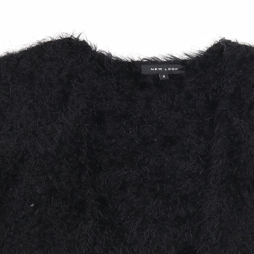New Look Womens Black V-Neck Polyester Cardigan Jumper Size S