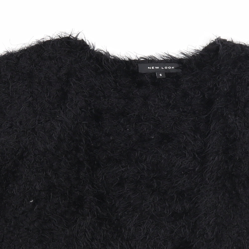 New Look Womens Black V-Neck Polyester Cardigan Jumper Size S